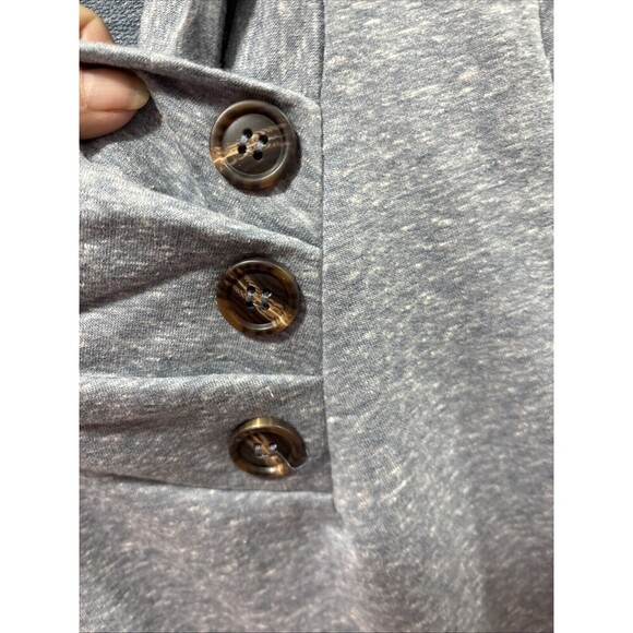 Soft Surroundings Long Sleeve Brinley Button Neck Top - Blue- Petite Small New - Picture 4 of 10